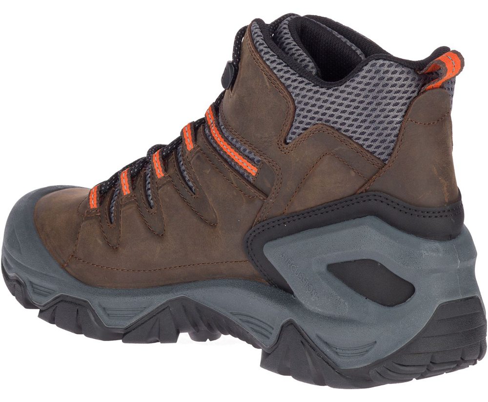 Kozaki Merrell Męskie Brązowe - Strongbound Peak Mid Waterproof - 493105-LFV